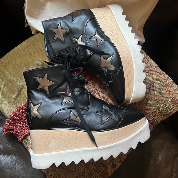 Stella McCartney Shoes - Stella McCartney Vegetarian Leather Patterned Lace-Up Boots Size 5.5